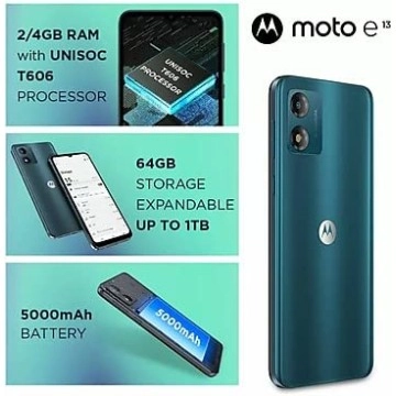 Motorola e13 (Cosmic Black, 4GB RAM 64GB Storage) Refurbished