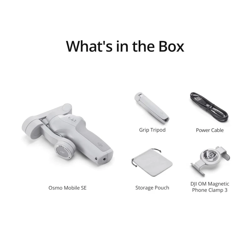 DJI OSMO Mobile SE Intelligent Gimbal 3-Axis Phone Gimbal Portable and Foldable for Android & iPhone with ShotGuides Smartphone Gimbal with ActiveTrack 5.0 Vlogging Stabilizer YouTube Video, Grey