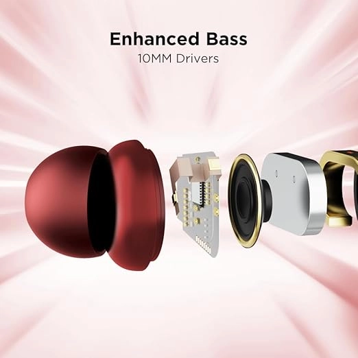 boAt Rockerz 195 Pro Bluetooth Wireless in Ear Neckband W/Up to 20 Hrs Playtime, Enx Tech, Integrated Controls, BT V5.3 W/Dual Pairing, 40 Ms Low Latency Beast Mode, ASAP Charge(Maroon Maverick)