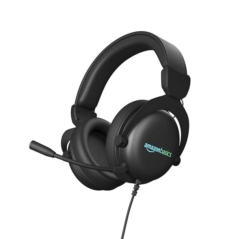 amazon basics Wired Over The Ear Gaming Headphones with Mic | RGB | 7.1 Channel Surround Audio | Remote Control (Black) amazon basics Wired Over The Ear Gaming Headphones with Mic | RGB | 7.1 Channel Surround Audio | Remote Control (Black)
