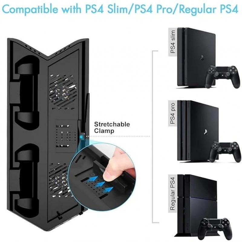 New World Universal Vertical Stand for PS4 Slim Pro Regular Playstation 4, Controller New World Universal Vertical Stand for PS4 Slim Pro Regular Playstation 4, Controller