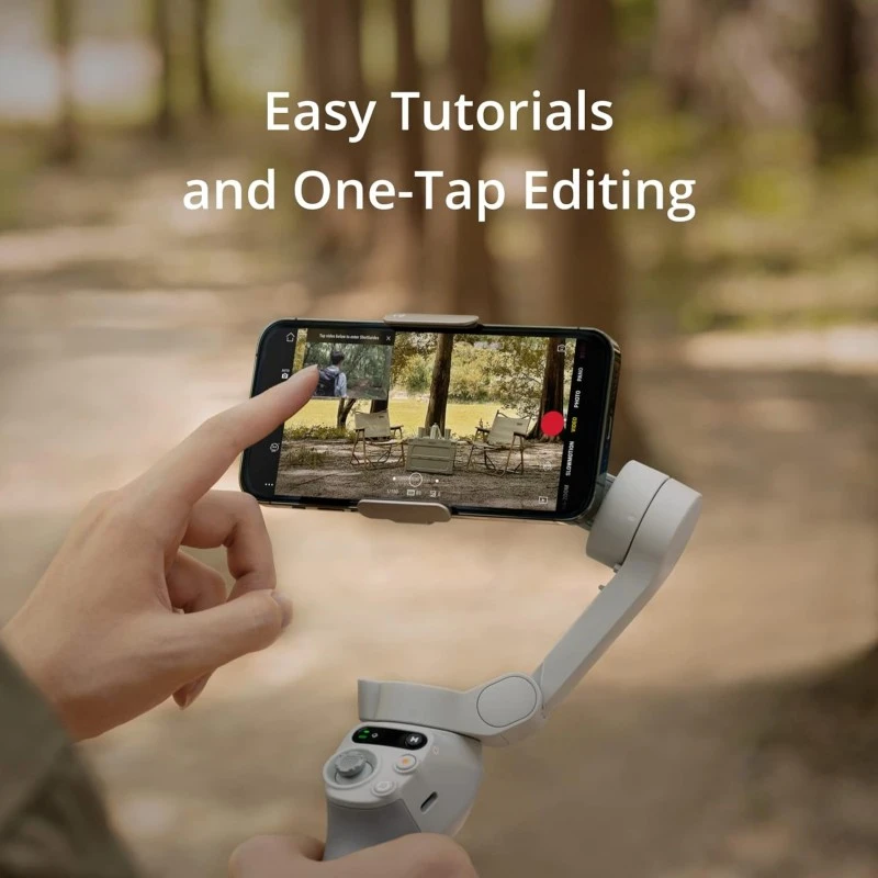 DJI OSMO Mobile SE Intelligent Gimbal 3-Axis Phone Gimbal Portable and Foldable for Android & iPhone with ShotGuides Smartphone Gimbal with ActiveTrack 5.0 Vlogging Stabilizer YouTube Video, Grey