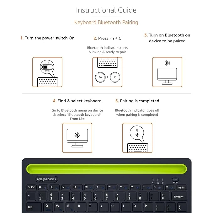 Amazon Basics Wireless Bluetooth Multi-Device Keyboard Amazon Basics Wireless Bluetooth Multi-Device Keyboard