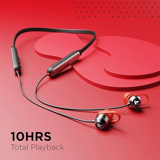 Boat Rockerz 240v2 Made in India in-Ear Bluetooth Earphones with 10 Hours Battery, ASAP Charge, Bluetooth v5.0, IPX5 Water Resistance, Dual Pairing, Type-c Interface and Voice Assistant(Active Black)