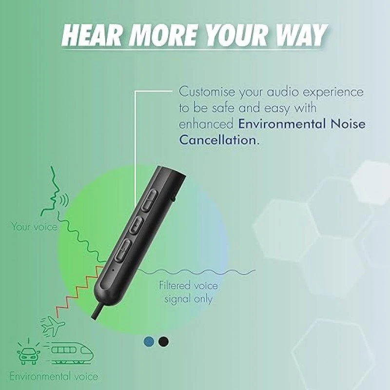 WINGS Sling 100 Neckband Environmental Noise Cancellation ( ENC ) Vibration Alert Bluetooth Headset (Black, In the Ear) WINGS Sling 100 Neckband Environmental Noise Cancellation ( ENC ) Vibration Alert Bluetooth Headset (Black, In the Ear)