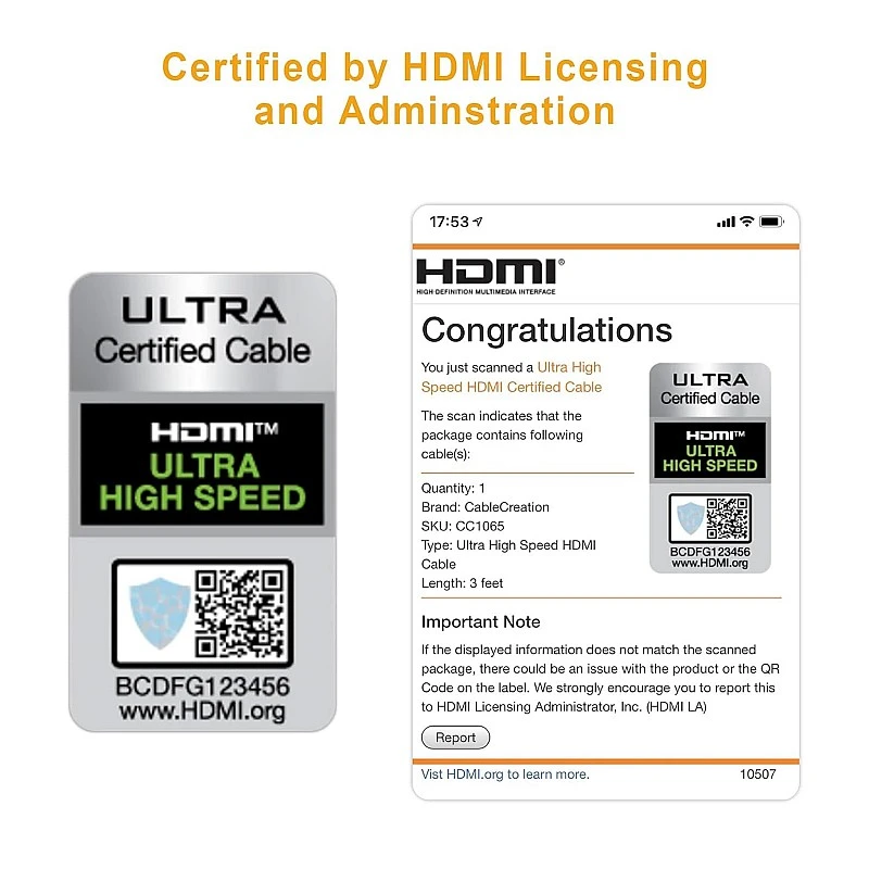 CableCreation 8K HDMI Cable 6 Feet, Braided Ultra High Speed HDMI Cable 48Gbps 8K@60Hz, 4K@120Hz 144Hz eARC HDR HDCP 2.2 & 2.3 Compatible with PS5, PS4, Xbox Series X, Roku TV, Rtx 3080 (Black) CableCreation 8K HDMI Cable 6 Feet, Braided Ultra High Speed HDMI Cable 48Gbps 8K@60Hz, 4K@120Hz 144Hz eARC HDR HDCP 2.2 & 2.3 Compatible with PS5, PS4, Xbox Series X, Roku TV, Rtx 3080 (Black)