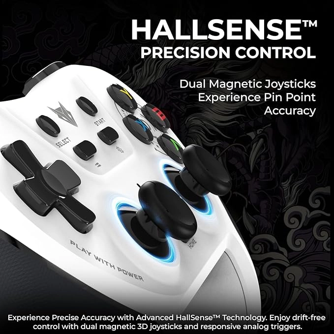 EvoFox One S Universal 3-Mode Wireless Gaming Controller – HallSense™ Precision Joysticks, Bluetooth 5.0, 2.4GHz & Wired Connectivity