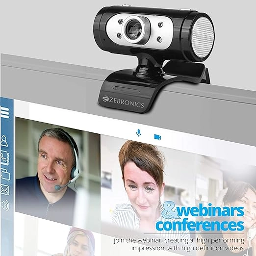 Zebronics Zeb-Ultimate Pro (Full HD) 1080p/30fps Webcam with 5P Lens Zebronics Zeb-Ultimate Pro (Full HD) 1080p/30fps Webcam with 5P Lens