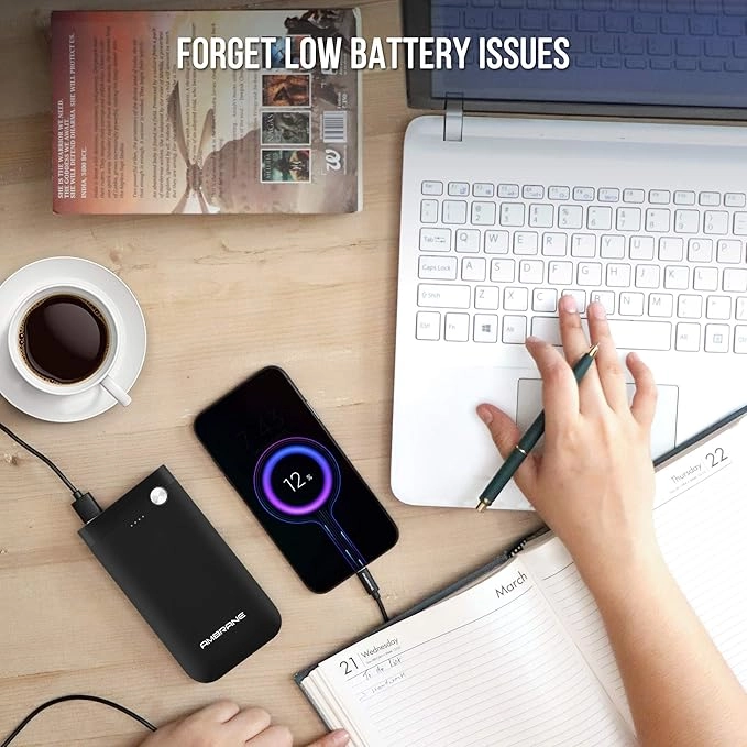 Ambrane 15000mAh Li-Polymer Powerbank with Type C and USB Ports
