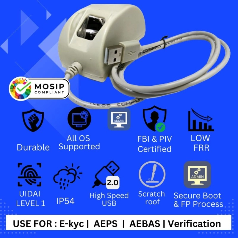 Startek FM220U L1 Biometric Fingerprint Scanner with RD