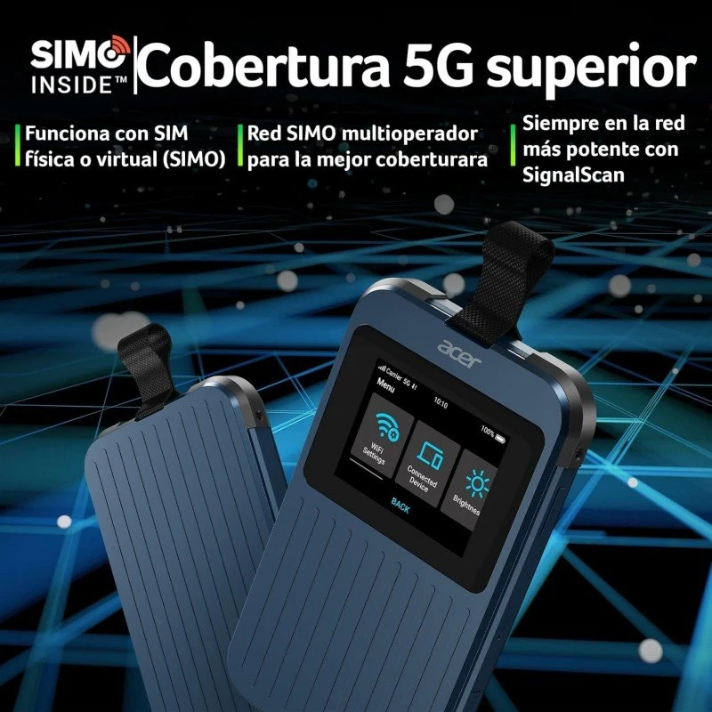 Acer Connect Enduro M3 Wifi 5G Router I 2.4-inch Touchscreen I Ruggedized Design MIL-STD-810H I 2 x 2 MIMO Connectivity I 6500mAh Battery I IP54 Certified, vSIM & Physical SIM support I USB 3.0 Type C Acer Connect Enduro M3 Wifi 5G Router I 2.4-inch Touchscreen I Ruggedized Design MIL-STD-810H I 2 x 2 MIMO Connectivity I 6500mAh Battery I IP54 Certified, vSIM & Physical SIM support I USB 3.0 Type C