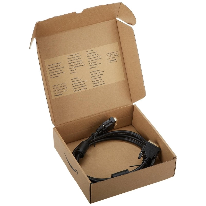 AmazonBasics 6.5-Feet DVI to DVI Cable for Television, Projector (Black)