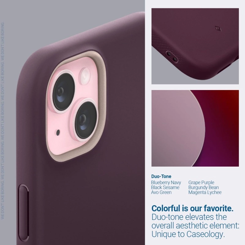 CASEOLOGY by Spigen Nano Pop Mag Back Cover Case Compatible with iPhone 15 Case (TPU and Polycarbonate | Burgundy Bean)