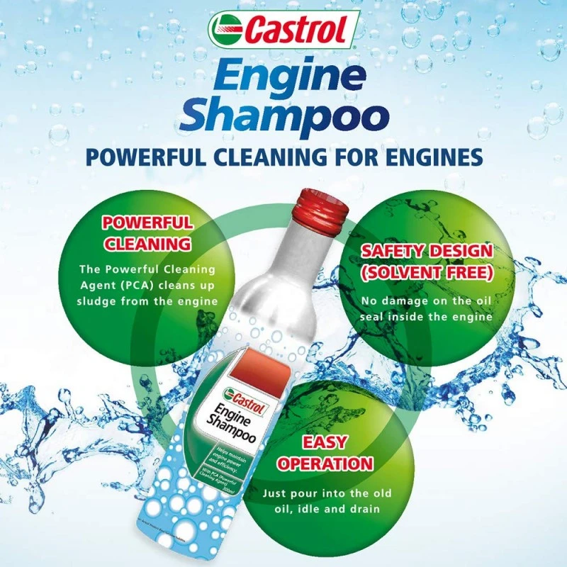 Castrol Engine Shampoo Pre-Oil Change (3418104) Treatment (Flushing Oil) for Petrol 300 ml, CNG and Diesel Cars Castrol Engine Shampoo Pre-Oil Change (3418104) Treatment (Flushing Oil) for Petrol 300 ml, CNG and Diesel Cars