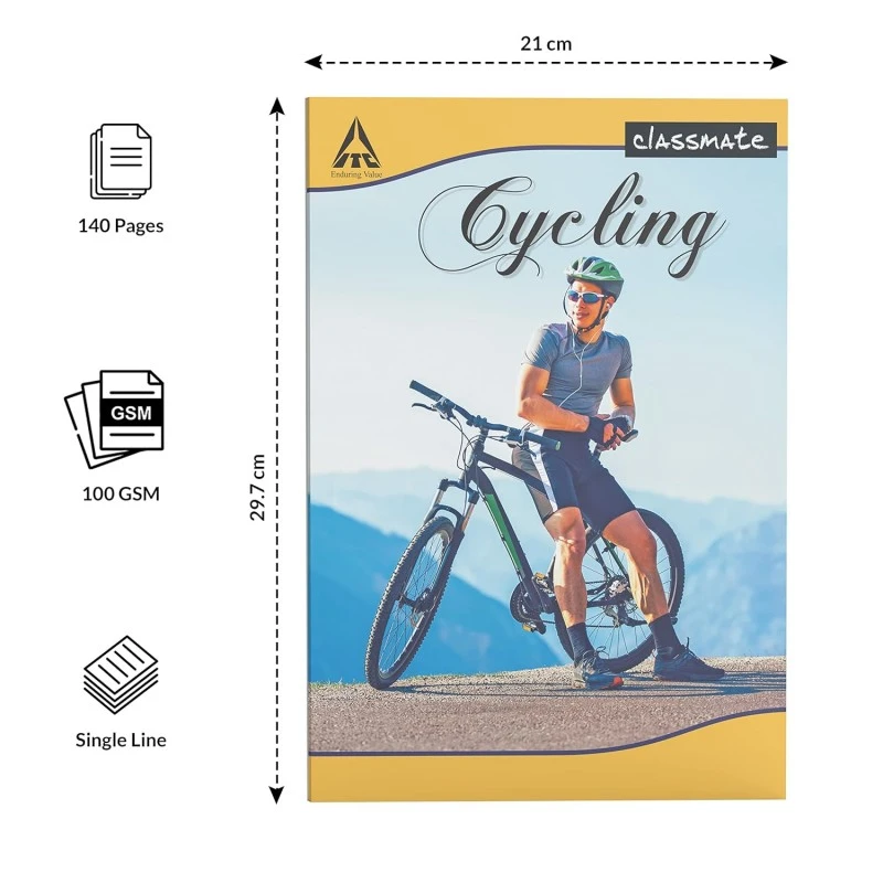 Classmate Long Book | 140 Pages | Single Line | 29.7cm x 21.0cm | Pack of 12 | Long Size Ruled Notebook for School Students Classmate Long Book | 140 Pages | Single Line | 29.7cm x 21.0cm | Pack of 12 | Long Size Ruled Notebook for School Students