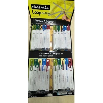 Classmate Loop Ball Pen Pack, 20 Pens, Assorted Colours, Writes 5,000m