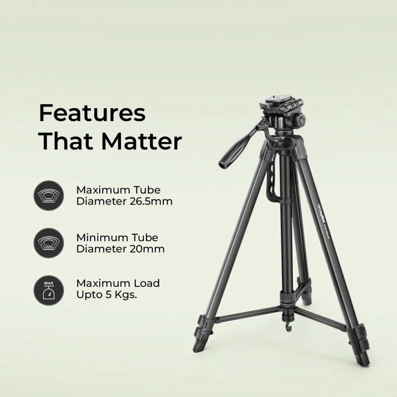 DIGITEK® (DTR 550 LW) 67 Inch Foldable Tripod Stand with Phone Holder & 360° Ball Head, 5kg Load Capacity, Aluminum Alloy Legs with Rubberized Feet & Flip Locks, Carry Bag, for Photo & Video Shoots DIGITEK® (DTR 550 LW) 67 Inch Foldable Tripod Stand with Phone Holder & 360° Ball Head, 5kg Load Capacity, Aluminum Alloy Legs with Rubberized Feet & Flip Locks, Carry Bag, for Photo & Video Shoots