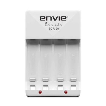 ENVIE® (ECR-20) Beetle Wall Charger for AA & AAA (Ni-MH/Ni-CD) Rechargeable Batteries with LED Indicators, Charge 2 or 4 Batteries at a Time