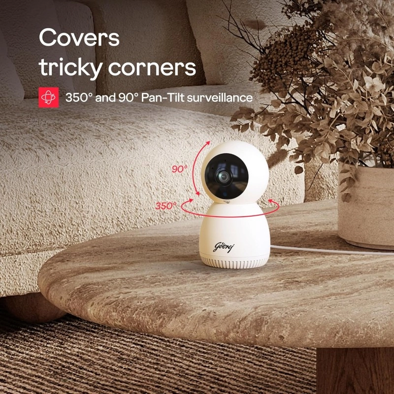 Godrej Security Solutions EVE PRO panTilt Smart WiFi Security Camera for Home with 350 Degree 3MP (HD) | 2-Way Audio | Night Vision | Smart Motion Tracking | Humanoid Detection, Alarm System, White Godrej Security Solutions EVE PRO panTilt Smart WiFi Security Camera for Home with 350 Degree 3MP (HD) | 2-Way Audio | Night Vision | Smart Motion Tracking | Humanoid Detection, Alarm System, White