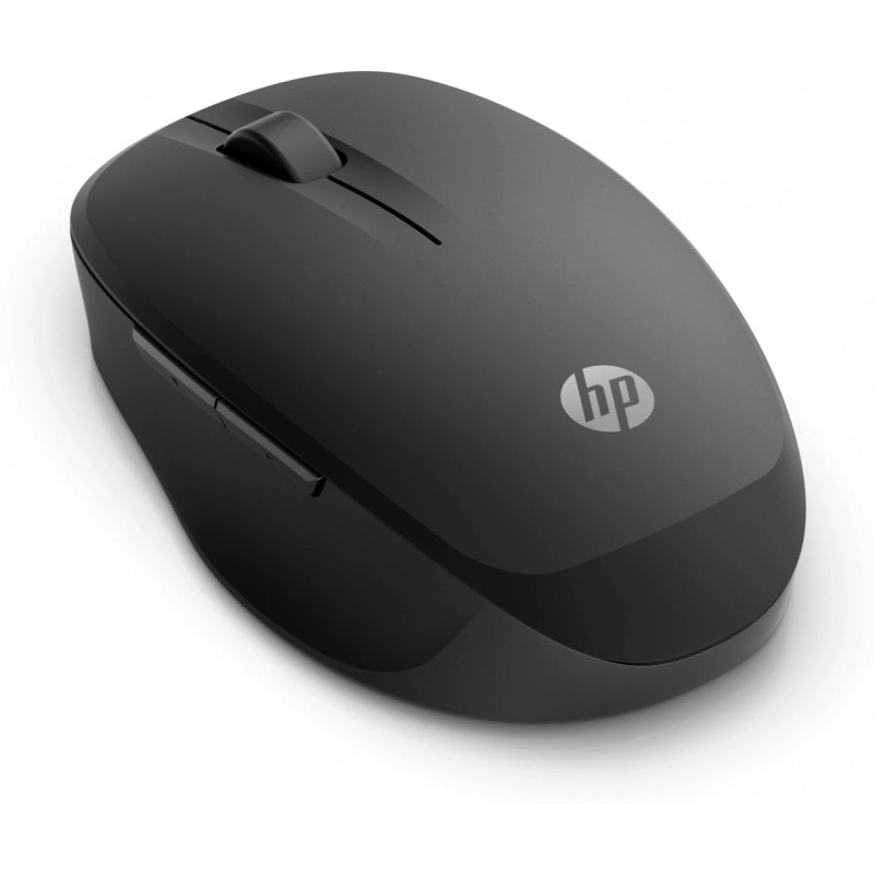 HP 300 Dual Mode Black Mouse, Switch Between Two PCs via Bluetooth or 2.4 GHz Wireless, Smart TV Connectivity, 1200 to 3600 Adjustable DPI (6CR71AA)