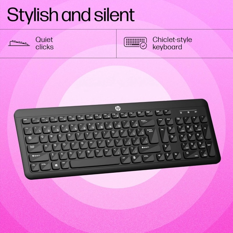 HP K260 Wireless Keyboard/Quick/Comfy/Accurate/Plug and Play/Led Indicators,Black