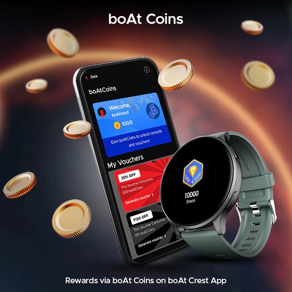 boAt Lunar Prime 1.45" AMOLED Display, BT Calling Smartwatch Sage Green Strap
