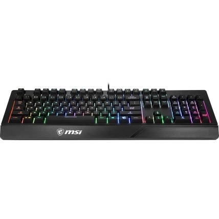 MSI Vigor GK20 US Backlit RGB Wired Dedicated Hotkeys Anti-Ghosting Water Resistant Gaming Keyboard Black