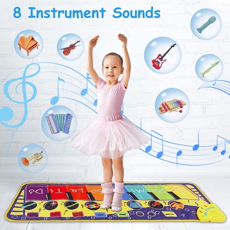 PATPAT� Musical Mat for Kids, Kids' Piano Mat, Rainbow Piano Keyboard Play Mat Floor Music Mat for Toddlers, Early Educational Music Sound Toys Gift for Boys Girls 1-3 Years (Multicolor1)