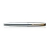Parker Frontier Stainless Steel Gold Trim Roller Ball Pen | Ink Color - Blue | Perfect For Gifting Purpose | Elite Pen For Professionals Parker Frontier Stainless Steel Gold Trim Roller Ball Pen | Ink Color - Blue | Perfect For Gifting Purpose | Elite Pen For Professionals