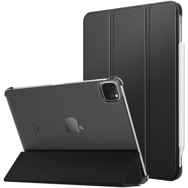 ProElite Smart Case Cover for Apple iPad Pro 11 inch (27.9cm) 2022/2021 4th/3rd Generation [Auto Sleep/Wake ], Translucent & Hard Back, Black
