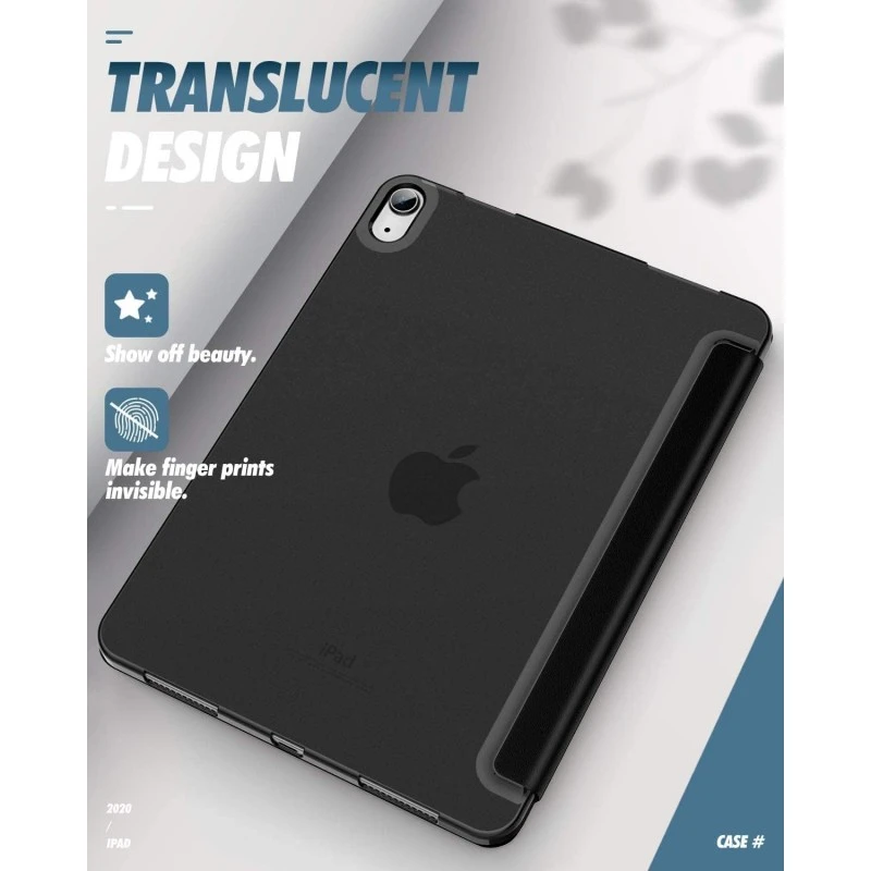 Robustrion Cover for iPad Air 5th Generation Cover / 4th Generation Smart Flip Case with Translucent Back - Black Robustrion Cover for iPad Air 5th Generation Cover / 4th Generation Smart Flip Case with Translucent Back - Black