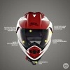 Royal Enfield DS Escapade ISI Certified Full Face Riding Helmet White & Red (L) 58 Cm-High Impact Grade Thermoplastic & Vented EPS Liner for Superior Impact Protection and Durability
