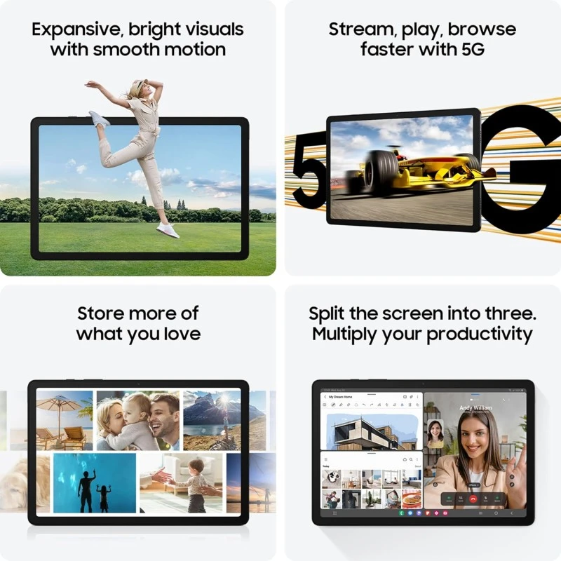 Samsung Galaxy Tab A9+ 27.94 cm(11.0 inch) Display, RAM 4 GB, ROM 64 GB Expandable, Wi-Fi+5G, Tablet, Gray Samsung Galaxy Tab A9+ 27.94 cm(11.0 inch) Display, RAM 4 GB, ROM 64 GB Expandable, Wi-Fi+5G, Tablet, Gray
