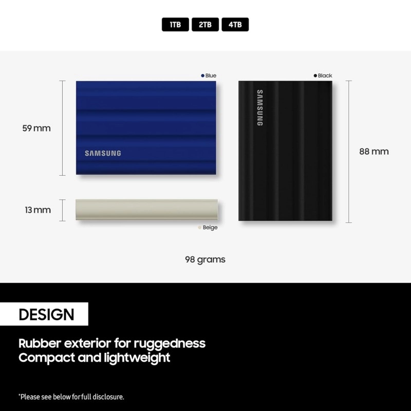 Samsung T7 Shield Portable SSD 4TB USB 3.2 Gen2 External SSD, Black, Up to 1,050MB/s, Rugged, IP65 Water & Dust Resistant, for Photographers, Content Creators and Gaming, Mac Compatible, MU-PE4T0S Samsung T7 Shield Portable SSD 4TB USB 3.2 Gen2 External SSD, Black, Up to 1,050MB/s, Rugged, IP65 Water & Dust Resistant, for Photographers, Content Creators and Gaming, Mac Compatible, MU-PE4T0S