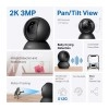 Tapo TP-Link 2K 3MP Pan/Tilt Indoor Security Camera for Baby Monitor, Pet Camera | Motion Detection & Tracking | 2-Way Audio | Cloud & SD Card Storage | Works w/Alexa & Google Home | Black C211