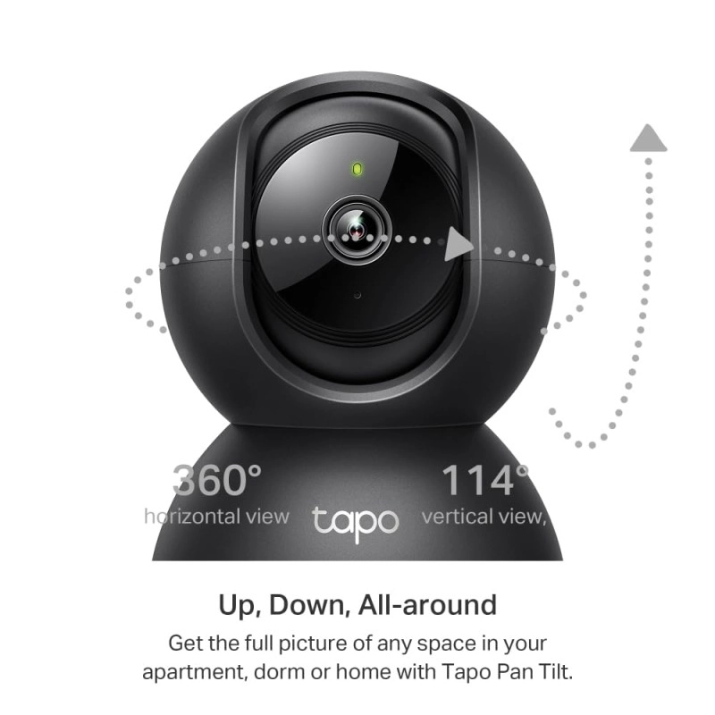 Tapo TP-Link 2K 3MP Pan/Tilt Indoor Security Camera for Baby Monitor, Pet Camera | Motion Detection & Tracking | 2-Way Audio | Cloud & SD Card Storage | Works w/Alexa & Google Home | Black C211