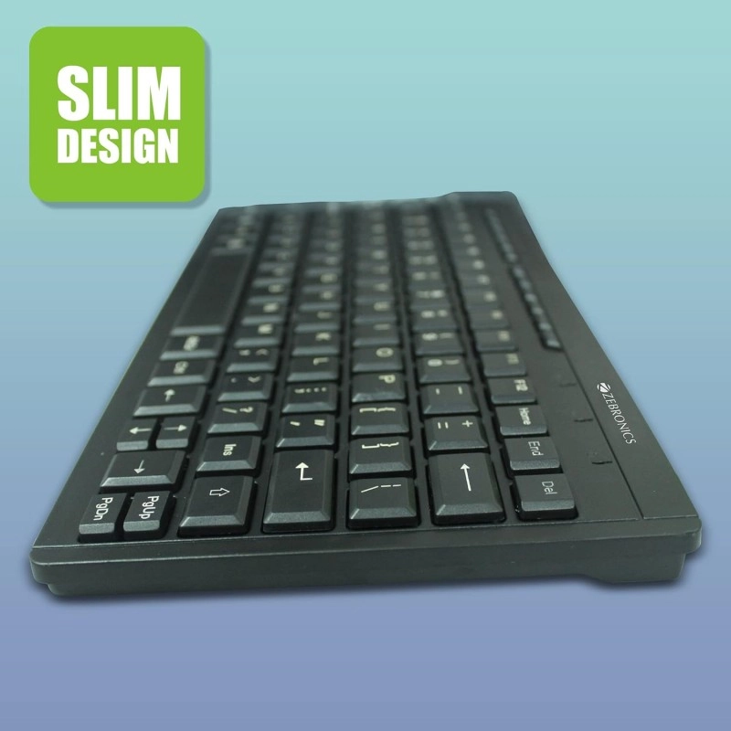 Zebronics ZEB-K04 Mini Multimedia USB Wired Keyboard with 96 UV Coated Keys, Slim & Compact, for PC/Mac Zebronics ZEB-K04 Mini Multimedia USB Wired Keyboard with 96 UV Coated Keys, Slim & Compact, for PC/Mac