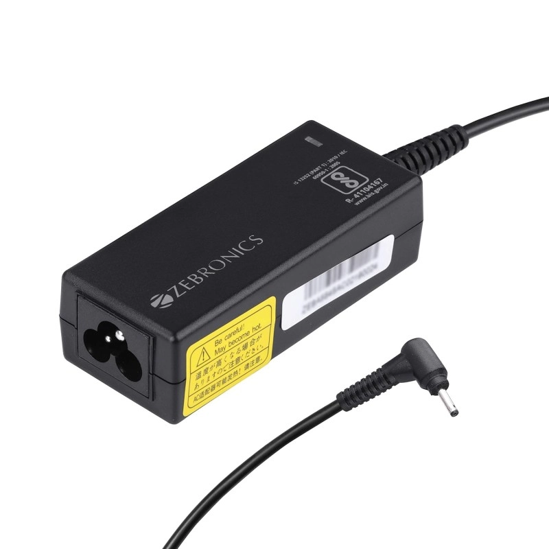 Zebronics ZEB-LA401319045AS 45W Laptop Adapter with 4x1.3mm Connector - Black Zebronics ZEB-LA401319045AS 45W Laptop Adapter with 4x1.3mm Connector - Black