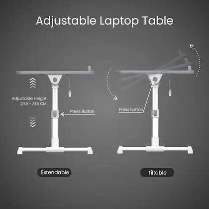 Portronics My Buddy Plus Adjustable Laptop Table with Built in USB Cooling Fan Foldable Legs (Black) Portronics My Buddy Plus Adjustable Laptop Table with Built in USB Cooling Fan Foldable Legs (Black)