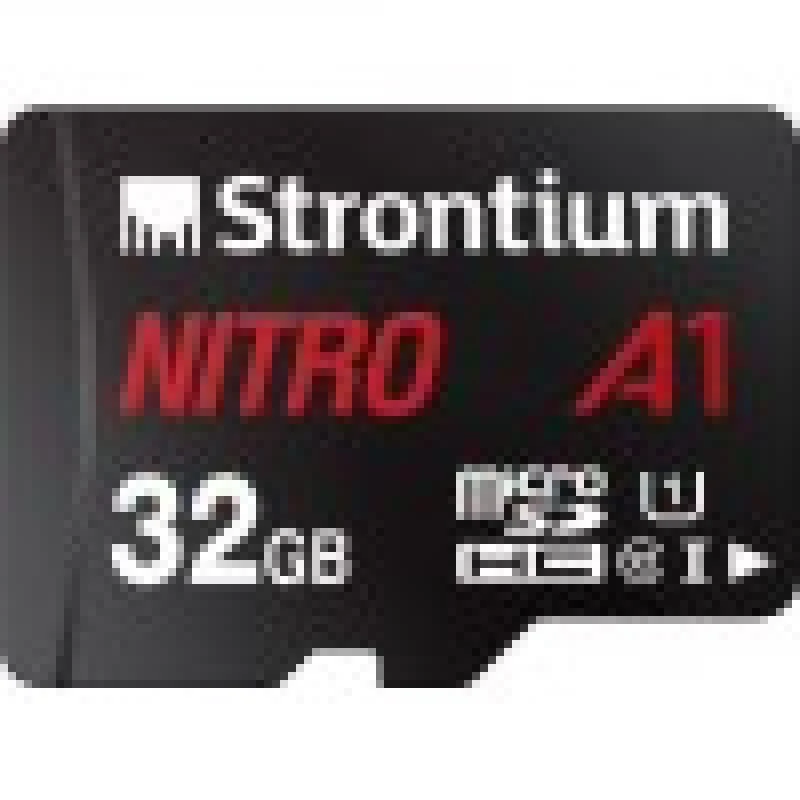 Strontium Nitro A1 32GB Micro SDHC Memory Card 100MB/s A1 UHS-I U1 Class 10 with High Speed Adapter Strontium Nitro A1 32GB Micro SDHC Memory Card 100MB/s A1 UHS-I U1 Class 10 with High Speed Adapter