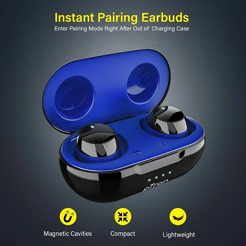 pTron Bassbuds Jets Headphone, True Wireless Bluetooth 5.0 (Black) pTron Bassbuds Jets Headphone, True Wireless Bluetooth 5.0 (Black)