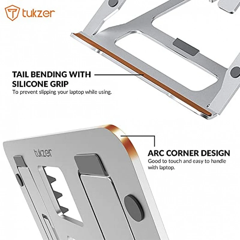 Tukzer Foldable Laptop Stand Lapdesks (Aluminium), 5-Angles Adjustments, Portable Notebook Riser Stand Tukzer Foldable Laptop Stand Lapdesks (Aluminium), 5-Angles Adjustments, Portable Notebook Riser Stand