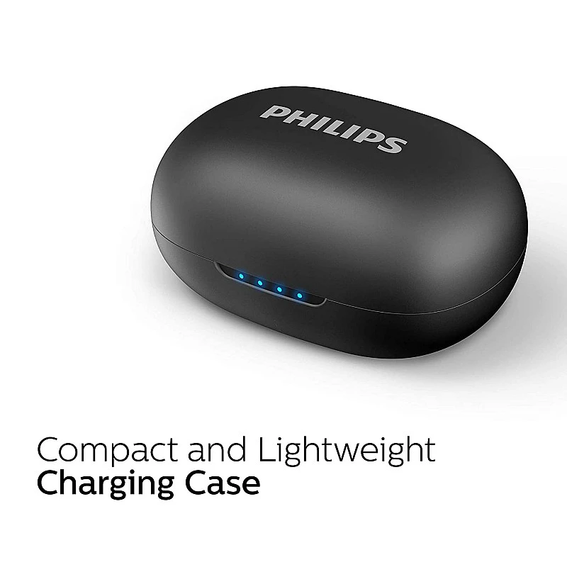 Philips Audio UpBeat TAUT102BK True Wireless TWS Black Bluetooth Earbuds (Black) Philips Audio UpBeat TAUT102BK True Wireless TWS Black Bluetooth Earbuds (Black)