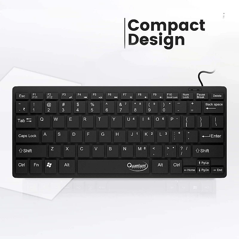 QUANTUM QHM7307 MINI MULTIMEDIA KEYBOARD Wired USB Multi-device Keyboard (Black) QUANTUM QHM7307 MINI MULTIMEDIA KEYBOARD Wired USB Multi-device Keyboard (Black)