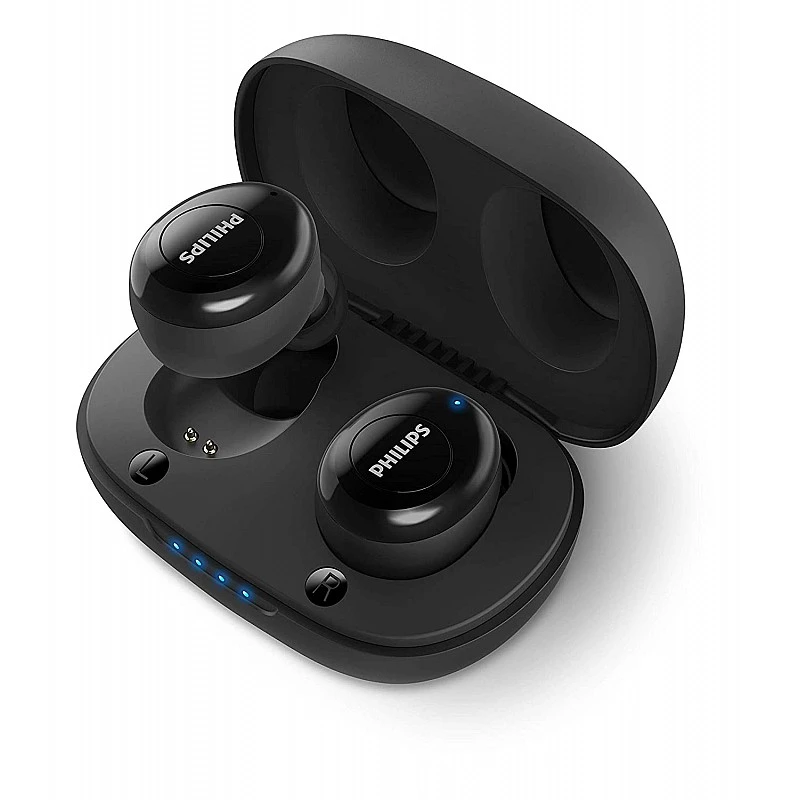 Philips Audio UpBeat TAUT102BK True Wireless TWS Black Bluetooth Earbuds (Black) Philips Audio UpBeat TAUT102BK True Wireless TWS Black Bluetooth Earbuds (Black)