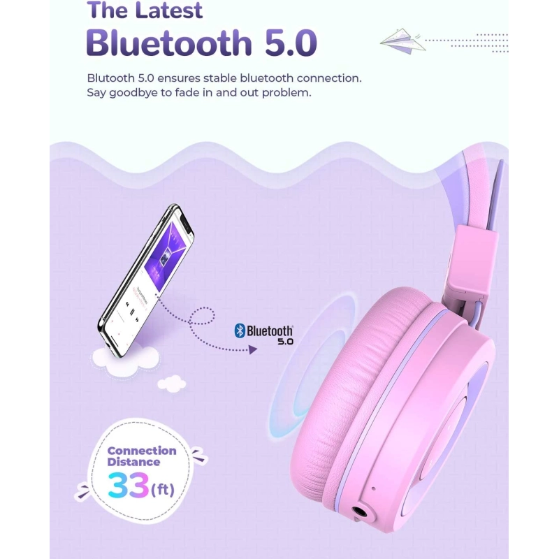 iClever Headphones for Girls, Kids Wireless Bluetooth Headphones 