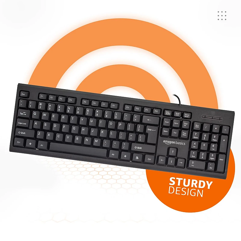 amazon basics Wired Multimedia Keyboard with 107 Keys, USB 2.0 Interface, for Gaming Pc, Computer, Laptop, Mac Black amazon basics Wired Multimedia Keyboard with 107 Keys, USB 2.0 Interface, for Gaming Pc, Computer, Laptop, Mac Black