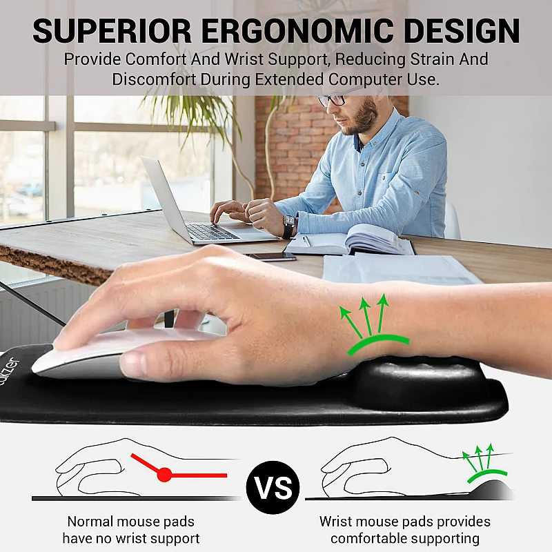 Tukzer Gel Mouse Pad Wrist Rest Memory-Foam Ergonomic Mousepad Tukzer Gel Mouse Pad Wrist Rest Memory-Foam Ergonomic Mousepad