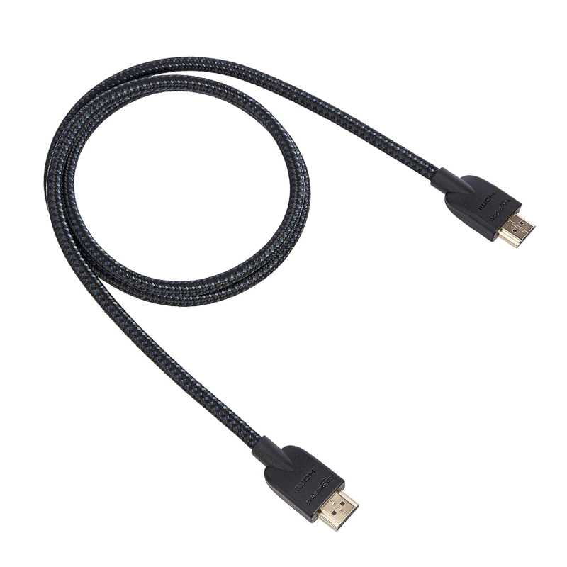 AmazonBasics High-Speed Braided HDMI Cable - 6 Feet - Supports Ethernet, 3D, 4K and Audio Return (Black) AmazonBasics High-Speed Braided HDMI Cable - 6 Feet - Supports Ethernet, 3D, 4K and Audio Return (Black)