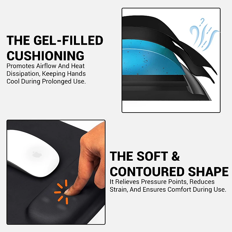 Tukzer Gel Mouse Pad Wrist Rest Memory-Foam Ergonomic Mousepad Tukzer Gel Mouse Pad Wrist Rest Memory-Foam Ergonomic Mousepad
